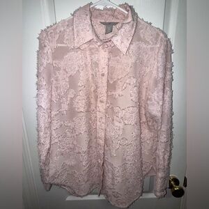 H&M Pink Textured Blouse